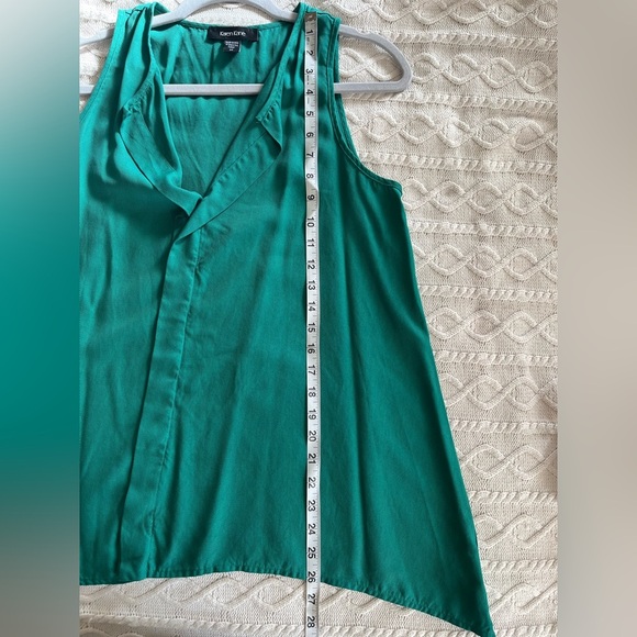 Karen Kane Sleeveless Asymmetrical Hunter Green Blouse Women’s Size Medium - Picture 3 of 12